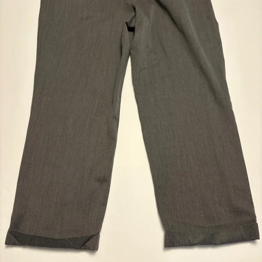 Brooks Brothers 346 Dress Pants Mens 40x30 Grey Wool Cuffed Flat Front Trousers